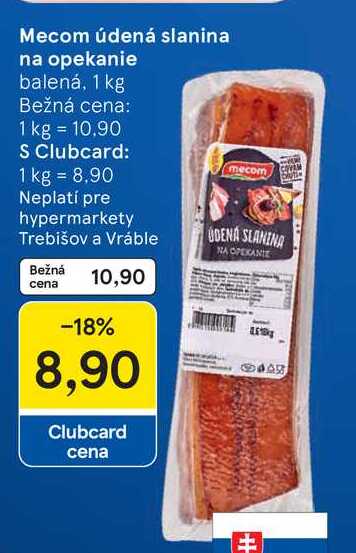 Mecom údená slanina na opekanie balená, 1 kg 