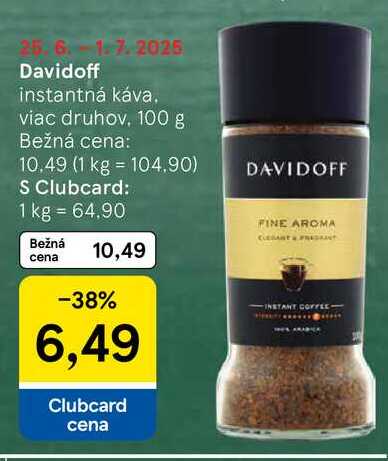 Davidoff instantná káva viac druhov 100 g