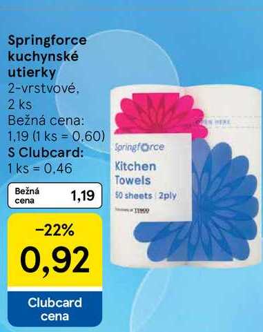 Springforce kuchynské utierky 2-vrstvové, 2 ks 