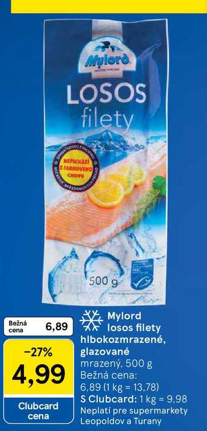 Mylord losos filety hlbokozmrazené, glazované mrazený, 500 g