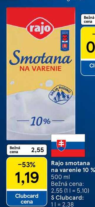 Rajo smotana na varenie 10% 500 ml 