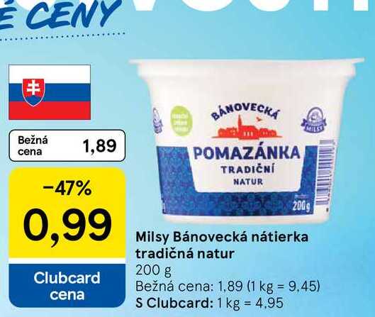 Milsy Bánovecká nátierka tradičná natur 200 g 