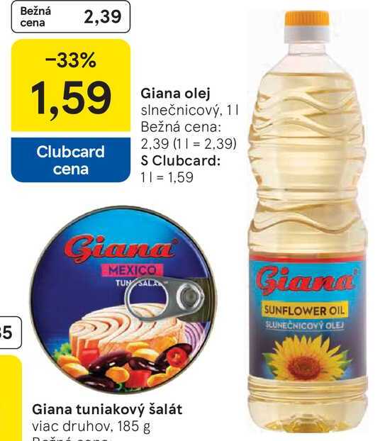 Giana olej slnečnicový, 1L