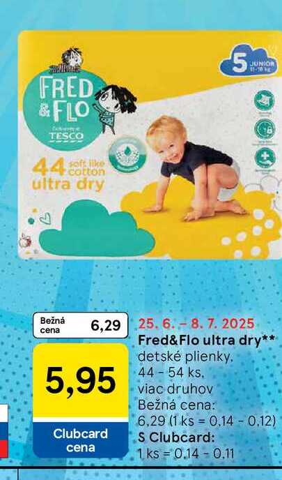 Fred&Flo ultra dry detské plienky 44 - 54 ks 