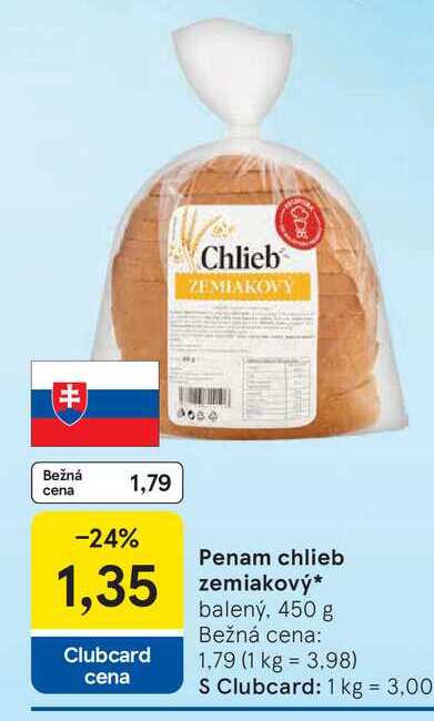 Penam chlieb zemiakový balený, 450 g 