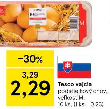 Tesco vajcia, 10 ks