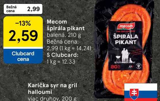 Mecom špirála pikant, 210 g 