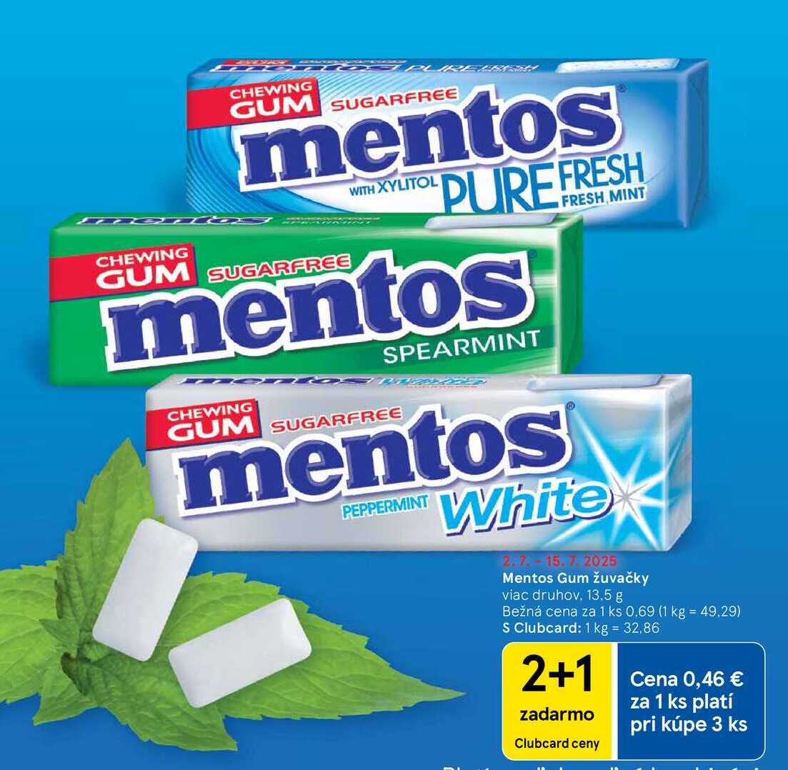 Mentos Gum žuvačky, 13,5 g 