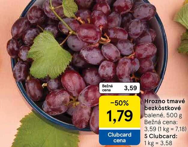 Hrozno tmavé bezkôstkové, 500 g 
