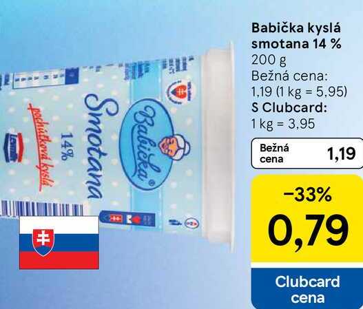 Babička kyslá smotana 14 %, 200 g 