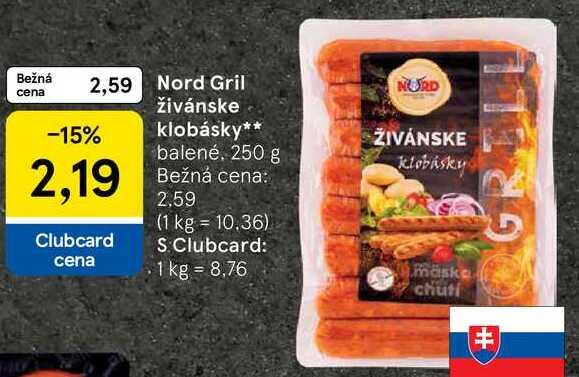 Nord Gril živánske klobásky, 250 g