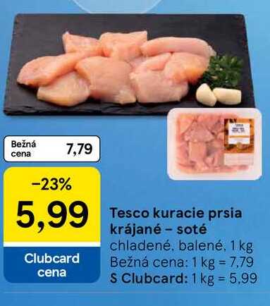  Tesco kuracie prsia krájané - soté, 1 kg