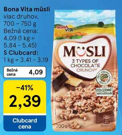 Bona Vita müsli, 700 - 750 g