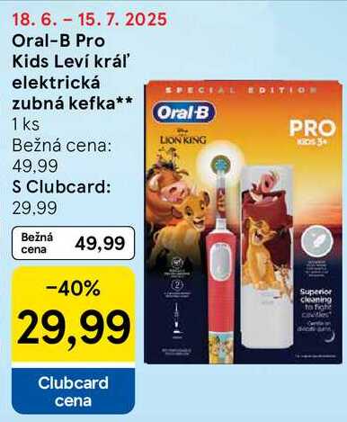 Oral-B Pro Kids Leví kráľ' elektrická zubná kefka
