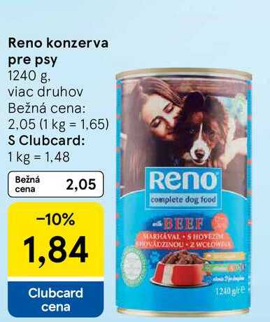 Reno konzerva pre psy, 1240 g