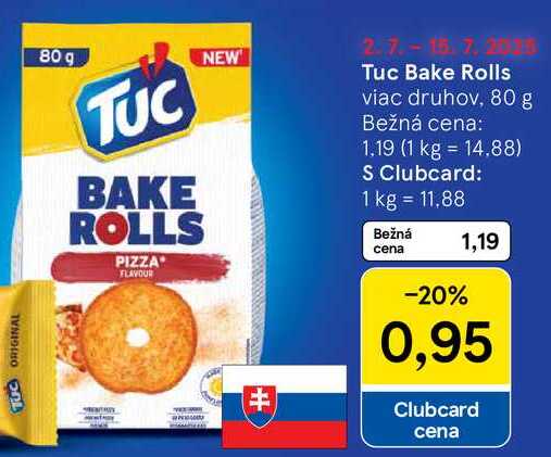 Tuc Bake Rolls, 80 g