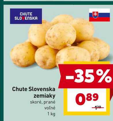 Chute Slovenska zemiaky skoré, prané voľné 1 kg 