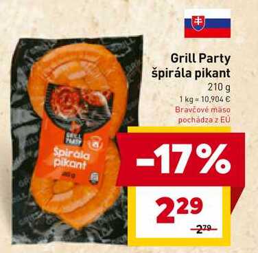 Grill Party špirála pikant 210 g 