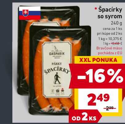 Špacírky so syrom 240 g 