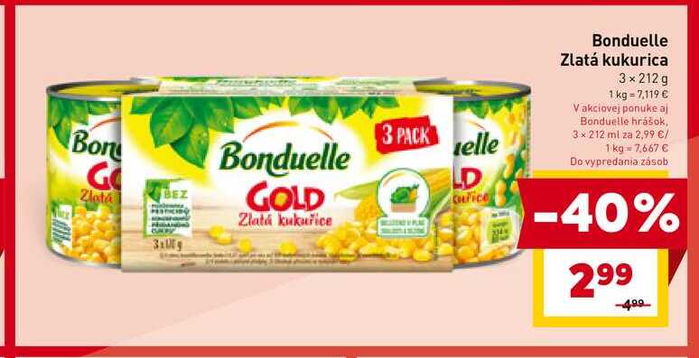 Bonduelle Zlatá kukurica 3 x 212 g 