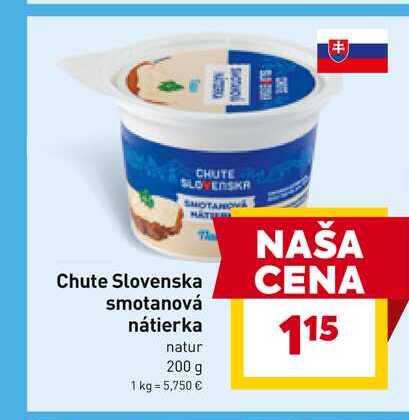 Chute Slovenska smotanová nátierka natur 200 g 
