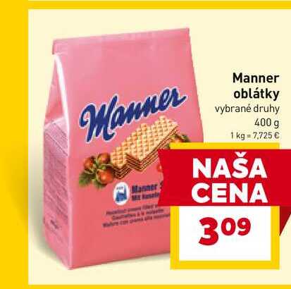 Manner oblátky vybrané druhy 400 g 