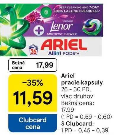 Ariel pracie kapsuly, 26-30 PD