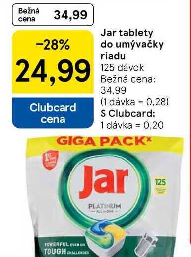 Jar tablety do umývačky riadu, 125 dávok 