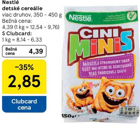 Nestlé detské cereálie, 350 - 450 g