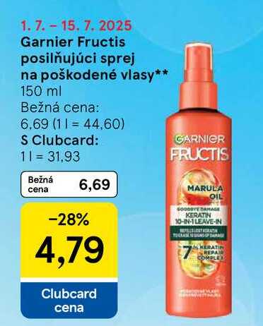 Garnier Fructis posilňujúci sprej na poškodené vlasy, 150 ml 