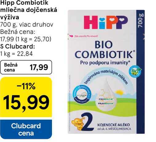 Hipp Combiotik mliečna dojčenská výživa, 700 g