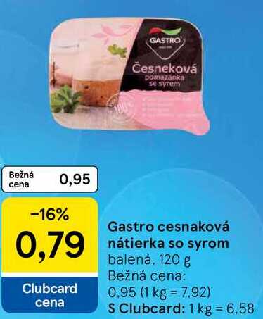 Gastro cesnaková nátierka so syrom, 120 g 