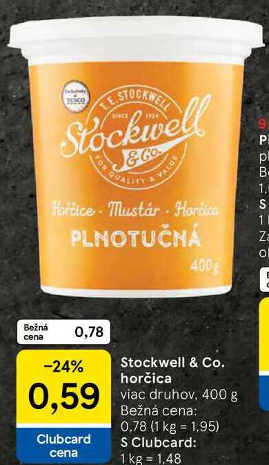 Stockwell & Co. horčica, 400 g 