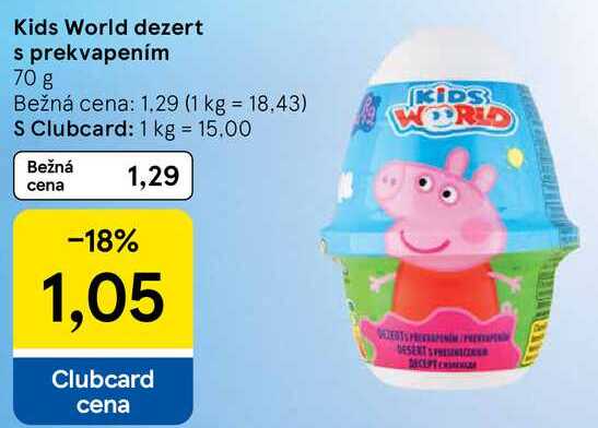 Kids World dezert s prekvapením, 70 g 