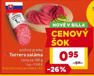 Torrero saláma cena za 100 g