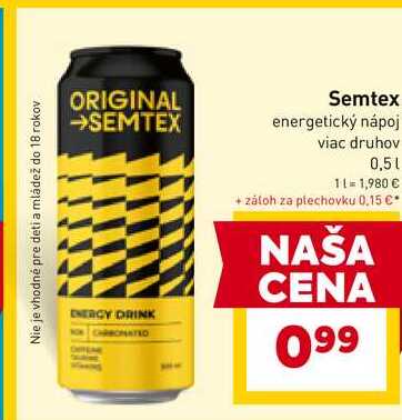 Semtex energetický nápoj viac druhov 0,5l