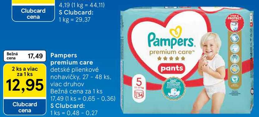 Pampers premium care, 27 - 48 ks
