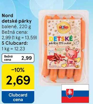 Nord detské párky, 220 g 