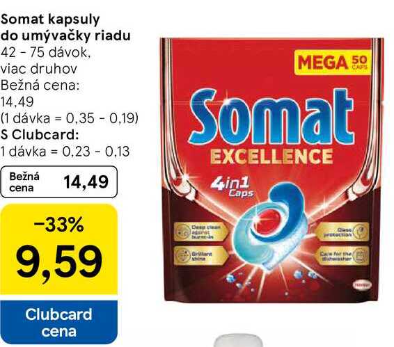 Somat kapsuly do umývačky riadu, 42 - 75 dávok