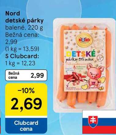 Nord detské párky, 220 g 