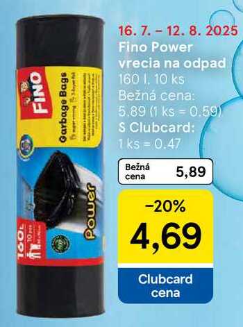 Fino Power vrecia na odpad 160 I, 10 ks 
