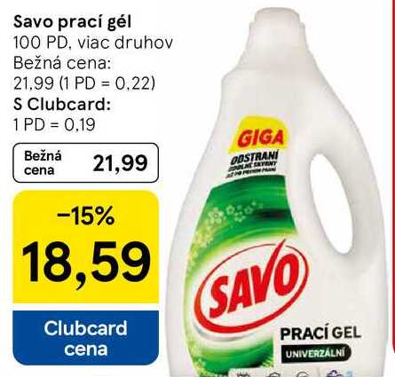 Savo prací gél, 100 PD