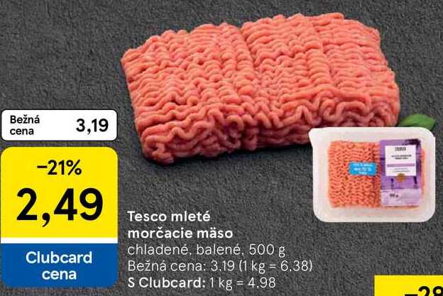 Tesco mleté morčacie mäso, 500 g