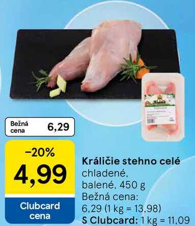 Králičie stehno celé, 450 g