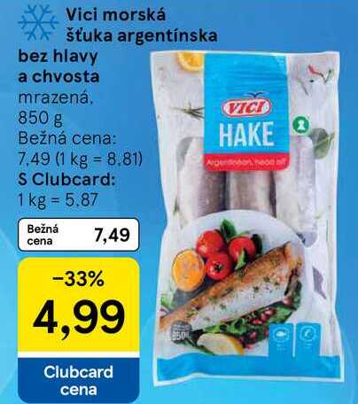 Vici morská šťuka argentínska bez hlavy a chvosta, 850 g