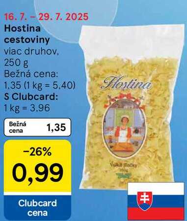 Hostina cestoviny, 250 g