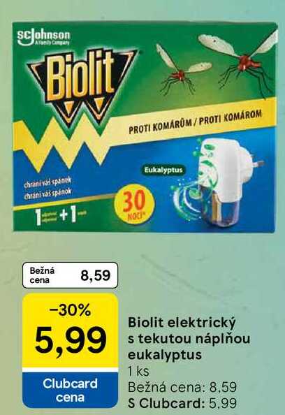 Biolit elektrický s tekutou náplňou eukalyptus