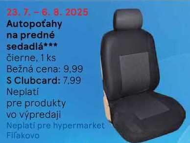 Autopoťahy na predné sedadlá