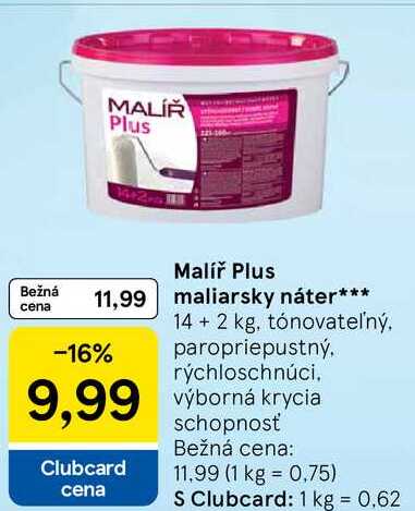 Malíř Plus maliarsky náter, 14+2 kg