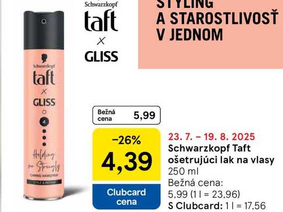 Schwarzkopf Taft ošetrujúci lak na vlasy, 250 ml 